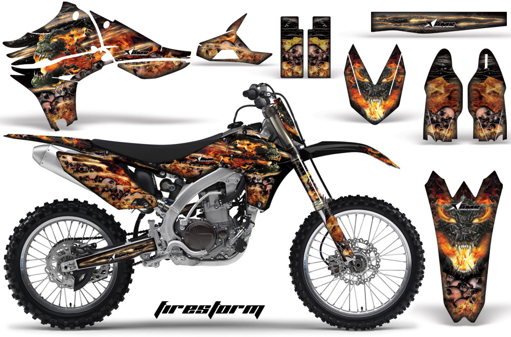 Yamaha YZ450F 2010 Graphics INSTALL-FIRESTORM-BLACK-NP